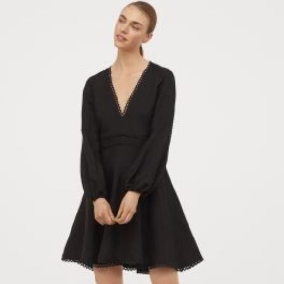 H&M Dresses & Skirts - NEW H&M Black Linen Blend Dress ⭐️Blogger Fav⭐️